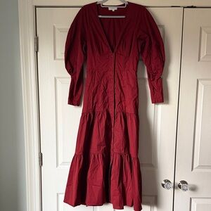 A.L.C. Deep Red Long Sleeve Dress